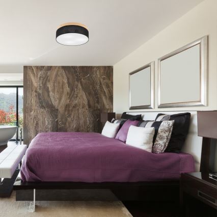 Brilagi - LED Deckenleuchte BELLADONNA 3xE27/15W/230V d 50 cm schwarz/Kiefer